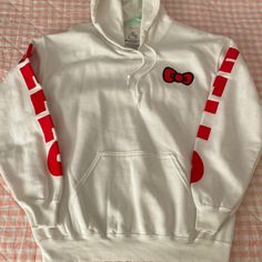 White Medium Hello Kitty Hoodie Nwot New Without Tags Fresh Love Hoodie, White Hello Kitty, Hello Kitty Hoodie, Fresh Love, Love Hoodie, Teen Fashion Outfits, White Tops, Teen Fashion, Red White