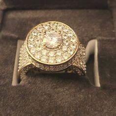 Beautiful Unique Unisex Ring. Pave Setting Of Cz Diamonds And A Light Brushed Gold. 18k Gold Plated. Ring Measures About 1/2" Round On Top.Can Be Worn As A Woman's Ring, Or Mens Pinky Ring. One Of A Kind! Would Be Special For That One Of A Kind Person! Size 7 3/4-8. Mens Pinky Ring, Kind Person, Pave Setting, Unisex Ring, Plated Ring, Pinky Ring, Cz Diamond, Womens Jewelry Rings, Women Rings