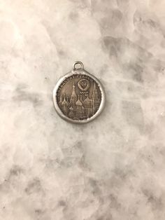 "St Basil's Cathedral Coin Pendant, 1 Ruble, Silver 1.25\", Replica, Necklace, Soldered Bezel, Lead Free Coin ONLY, chain not included. You choose pendant or connector 1.75\". Old coin Reproduction. Ancient European. Cast in solid brass, plated in silver and given a dark patina.   I have encased it in a heavy bezel of pewter.  It measures 1+1/4\" round ( not including the soldered ring at the top which has a 6mm opening)  The back depicts Mikhail Gorbachev These are well made heavy coins" Mikhail Gorbachev, Pirate Coins, St Basils Cathedral, Pieces Of Eight, St Basil's, Old Coins, Coin Pendant, Antique Finish, Star Pendant