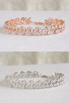 Rose Gold Bridal Bracelet, Crystal Bridal Bracelet, Leaf Cluster Tennis Bracelet, Marquise CZ Bracel Cubic Zirconia Jubilee Cuff Bracelet For Wedding, Cubic Zirconia Cuff Bracelet For Wedding, Rose Gold Jubilee Cuff Bracelet For Wedding, Rose Gold Jubilee Bracelet For Wedding, White Jubilee Cuff Bracelet For Wedding, Sparkling Bangle Bracelets For Wedding, Gold Bracelet Wedding, Cluster Design, Bracelet Tennis