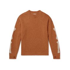 True to the brand's handicraft-inspired roots, KAPITAL's sweater has been knitted on traditional looms from sumptuous wool, though the intarsia skeletal motifs feel entirely current. Team yours with denim or cargo trousers. Designer Brown Wool Sweater, Wool Sweater Men, Sweater For Men, Skeletal, Cargo Trousers, Mr Porter, Wool Sweater, Wool Sweaters, Porter