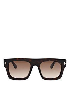 Tom Ford Eyewear Fausto Dark Havana Acetate Sunglasses Modern Tan Sunglasses With Gradient Lenses, Luxury Tan Sunglasses With Mirrored Lenses, Trendy Tan Sunglasses With Gradient Lenses, Temple Decoration, Transparent Sunglasses, Tom Ford Eyewear, Acetate Sunglasses, Havana, Uv Protection