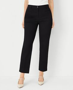 Elevate your wardrobe with the Ann Taylor Petite Cotton Crop Pant in Curvy Fit. These chic black pants are designed to flatter with a tailored and fitted silhouette that highlights your curves beautifully. Perfect for any occasion, they offer a sleek, modern look with a slim leg that's slightly cropped just above the ankle for impeccable style.

- Size: Petite 2
- Color: Black
- Gender: Female
- Material: 97% Cotton, 3% Spandex
- Fit: Tailored and fitted, curvy fit
- Rise: Mid-rise, sits 2 1/4" Cropped Leg Cargo Pants For Workwear, Stretch Cropped Pants With Belt Loops, Tailored Cropped Leg Bottoms For Business Casual, Tailored Cropped Leg Workwear Bottoms, Classic Cropped Leg Bottoms For Work, Cropped Leg Dress Pants With Pockets For Business Casual, Cropped Leg Workwear Bottoms, Classic Cropped Leg Pants For Business Casual, Elegant Cropped Leg Bottoms With Welt Pockets