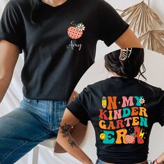 two people wearing t - shirts that say i'm my kind of garden girl