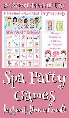 spa party games with text overlay