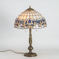 a lamp that is on top of a table