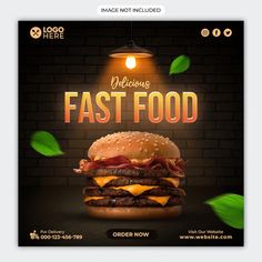 a fast food ad with a burger on it