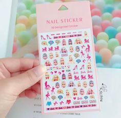 Sticker Nails With Stickers, Princess Nail Art, Manicure Nail Art, Anime Nails, Diy Nail Art, Barbie Princess, Stick On Nails, Cartoon Stickers, Artificial Nails