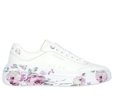 Step out in signature comfort with the stylish Skechers Cordova Classic - Painted Florals. This lace-up casual sneaker design features a synthetic duraleather upper with a floral print midsole and a cushioned Skechers Air-Cooled Memory Foam insole. | Skechers Women's Cordova Classic - Painted Florals Sneaker | Medium Width | Skechers Air-Cooled Memory Foam comfort insole | Synthetic duraleather upper with a lace-up front | Shock-absorbing midsole | Flexible traction outsole | 1 1/4-inch heel hei Trendy Floral Print Sneakers For Spring, Casual Floral Print Lace-up Sneakers, Casual Lace-up Sneakers With Floral Print, Trendy White Floral Print Sneakers, Trendy White Sneakers With Floral Print, Casual Floral Print Low-top Sneakers, Casual Low-top Sneakers With Floral Print, Trendy Floral Print Round Toe Sneakers, Trendy Floral Print Sneakers With Round Toe