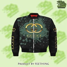 Our unique Gucci dirty golden logo bomber jacket clothing outfit for men women - ft-bj3d-779502 will brighten up your entire body and take your fashion style to the next level. Choose your size and get ready to hear all the compliments from friends and family and from Trendy Long Sleeve Outerwear With Logo Print, Urban Outerwear With Logo Print And Crew Neck, Urban Crew Neck Outerwear With Logo Print, Fall Streetwear Outerwear With Branding, Gold Long Sleeve Outerwear For Streetwear, Trending 2023, Outfit For Men, Golden Logo, Stylish Man