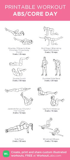 the printable workout guide for beginners to learn how to do push ups and planks