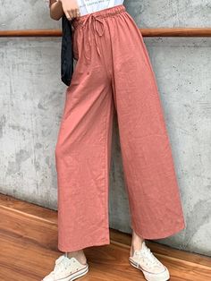 SPU:E5SPA635EC9Pattern Type:SolidMaterial:CottonOccasion:Daytime,Going outStyle:CasualTheme:SummerColor:White,RedSize:One-sizeLength (cm):One-size:86Waist (cm):One-size:68-100Size ChartSizeLengthWaistcminchcminchOne-size8633.96826.8 Casual Beach Pants For Fall, Casual Solid Wide Leg Pants For Summer, Casual Fall Beach Pants, Red Non-stretch Summer Pants, Red Summer Pants With Pockets, Casual Red Wide Leg Summer Pants, Red Pants For Summer Day Out, Casual Pink Wide Leg Pants For Summer, Trendy Red Wide Leg Pants For Summer