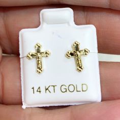 14 Karat Gold Cross Earring Screww Back Backing .Croos With Jesus .Excellent Quality Earring..Best Gift For Kids :) Cross Earring, Cool Gifts For Kids, Jesus Cross, Cross Earrings, Jesus On The Cross, Gold Cross, Gift For Kids, Best Gift, Gold Earrings