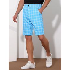 With above knee design, plaid shorts keep you cool. Plaid shorts are made of soft fabric, so you always feel comfortable when you need to make moves. Plaid shorts can be worn with a T-shirt, or polo shirt for a classic and stylish outfit. Plaid shorts are suitable for work, office, weddings, parties, golf, and other occasions. Pattern Shorts, Shipt Shopper, Stylish Outfit, White Shirt Dress, Plaid Shorts, Work Office, Patterned Shorts, Plaid Pattern, Suits You