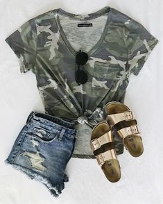 Today only you can grab these shorts for only $20!  Camo tee is also marked down!  Click link in bio or Download the LIKEtoKNOW.it app to shop this pic via screenshot. http://liketk.it/2wo0Z #liketkit @liketoknow.it #LTKsalealert #LTKshoecrush #LTKstyletip #LTKswim #LTKunder50 #LTKunder100 Outfits With Slippers, Outdoorsy Outfits Summer, Outdoorsy Outfits, Street Wear Outfits, Camo Tee, Instagram Outfits, Casual Summer Outfits, Outfits Summer