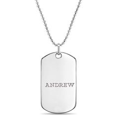 If you're looking for a special gift for a young boy in your life, this identification necklace is a meaningful gift for any event. This personalized chain ID necklace is entirely crafted of 925 sterling silver and polished to a bright shine making it suitable for those with sensitive skin. A 18 inch 925 sterling silver chain is also included. Packed carefully in its own little gift box. Age Group: Great Gift for Children & Teens; Safe for Sensitive Skin Material: 925 Sterling Silver Chain Lengt Personalized Stainless Steel White Gold Necklace, Hypoallergenic Sterling Silver Dog Tag Jewelry, Classic Personalized White Gold Charm Necklace, Classic Engraved Necklace For Birthday, Personalized Silver Custom Necklace For Everyday Wear, Sterling Silver Engraved Dog Tag Necklace, Personalized Silver Necklace For Everyday, Engraved Sterling Silver Dog Tag Necklace, Silver Personalized Custom Necklace For Everyday