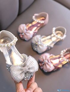 OrcaJump - Girls Sandals Flower Girl Shoes - Princess Shoes for Childrens Party, Katy Perry Sandals with Rhinestone Beads & Sequin Girls Leather Shoes, Kids Heels, Flower Girl Shoes, Spring Kids, Princess Kids, Spring Sandals, Bling Shoes, Princess Shoes, Glitter Shoes