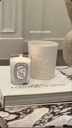 a candle sitting on top of a book