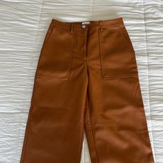 Never Worn Aritzia Leather Wilfred Free Lucy Pant. Color: Rich Chestnut Aritzia Pants, Chestnut, Pant Jumpsuit, Wide Leg, Pants For Women, Size 4, Pants, Leather, Women Shopping