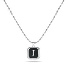 PRICES MAY VARY. CLASSIC INITIAL PENDANT NECKLACE: 20" Rope chain with silver initial pendant necklace, classic women mens initial necklace, perfect length and size to fit any occasions. Silver mens chain necklace makes it different from others, a unique women mens accessories add to jewelry collection. HIGH QUALITY MATERIAL MENS CHAIN NECKLACE: Made of high quality material, this silver mens chain necklace is with high polish surface and smooth touch. Lead free and nickel free, perfect classic Father's Day Black Sterling Silver Necklace, Classic Initial Pendant Necklace With Box Chain, Silver Letter Initial Necklace For Everyday, Silver Letter Initial Necklace, Classic Box Chain Necklace For Father's Day, Silver Initial Letter Charm Necklace, Silver Sterling Initial Letter Necklace, Silver Necklaces With Initials For Father's Day, Silver Initials Necklace For Father's Day