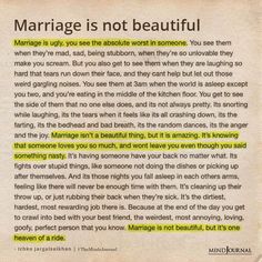 an old paper with the words marriage is not beautiful