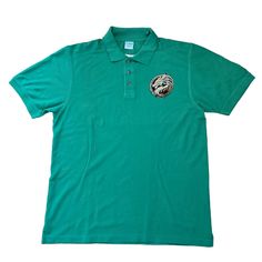 Crazy Shirt Hawaii Dragon Medallion Polo Shirt Winter Green Dyed Y2k Size L New With Tags Made Of Soft Peruvian Cotton Modern, Slim Fit Pre-Washed In Dye Process For Extra Softness And Minimal Shrinkage Thick Flat Knit Rib Collar For Stability That Won't Curl When You Wash It Reinforced Neck, Hem And Vents Specialty Dyed With Unique Materials Logo Faux Horn Buttons Silk Screen Printed Design Won't Crack Or Peel And Are Environmentally Friendly Design Placement: Small Print On Left Front Approxim Green Collared T-shirt For Streetwear, Collared Green T-shirt With Graphic Print, Green Collared Graphic Print T-shirt, Green Polo Collar Top For Streetwear, Green Collared T-shirt With Graphic Print, Casual Green Polo Shirt For Streetwear, Green Short Sleeve Polo Shirt With Graphic Print, Green Polo Collar Top With Graphic Print, Green Graphic Print Polo Collar Top