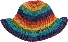 A must-have color statement for the season! Vibrant colors all placed together in this stunning hemp and cotton material hat, truly stands out from the crowd.  With its unique fit-having a flexible metal rim on the hat which enables you to fit it properly on the head, it makes for a comfy style. #tlb #vacationclothing #bohogift #Fall #bohemianfashion #Handmade #Rainbow #Handmadeskullcap #ColorfulCap #multicolorcap Lightweight Multicolor Hats For Spring, Lightweight Multicolor Spring Hats, Spring Lightweight Multicolor Hats, Lightweight Multicolor Brimmed Sun Hat, Colorful Adjustable Casual Crochet Hat, Multicolor Lightweight Bucket Hat For Spring, Colorful Adjustable Crochet Hat, Lightweight Multicolor Bucket Hat For Spring, Casual Colorful Adjustable Crochet Hat