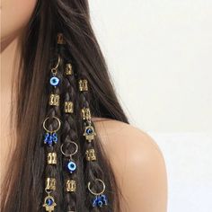 Super Cute And Stylish Ships In 5-10 Business Days Gold Hair Braid Accessories, Braids With Gold Accessories, Gold Hair Jewelry, Braid Charms, Hair Accessories Braids, Hair Braid Rings, Rose Accessories, Braid Accessories, Hair Charms