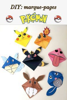 the instructions for how to make origami pikachu and other pokemon characters