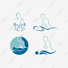 the logo for a body massage company, with an image of a person sitting on top of