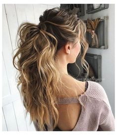 Wedding Hairstyles Ponytail, Ponytail Hairstyle Ideas, Side Ponytail Hairstyles, Wedding Hair Side, High Ponytail Hairstyles, Hairstyles Ponytail, Ponytail Hairstyle, Updo Wedding, Messy Ponytail