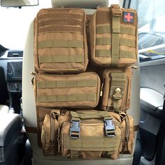 PRICES MAY VARY. 🚗 Universal Fitment - Universal Tactical Seat ​Back Organizer for All Vehicel Such as Jeep,Truck,SUV, Car, Ford,Chevy,Toyota etc. 🚗 Multifunctional Storage - Design with 5 Molle bags on the back to help you store tactical gear & personal items and save space. Difference sizes of Molle bags help you classify your items so easily.you can set the Tactical Seat ​Back Organizer according to your own habits and need. 🚗 Great storage solution - Provide Great storage solution for car Tactical Gifts, Car Camping Organization, Camping Gear Storage, Tactical Sling Bag, Auto Ford, Sleeping Bag Storage, Truck Organization, Seat Back Organizer, Molle Panel