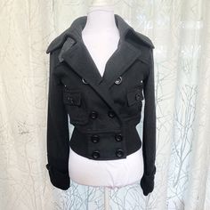 Vintage Ltb Airpure Wool Peacoat Double Breasted Button Up Cropped Jacket In All Black Fold Down Collar Hidden Elastic Ribbed Cuffs Ribbed Bottom Band Cargo Pockets High Neck Or V-Neck Fully Lined Long Sleeves With Button Strap Cuffs Excellent Condition Womens Size Xs True To Size Out My Closet! Bundle & Save! New To Poshmark? Use My Closet Name Drewsula123 As The Referral Code When You Sign Up & Get $10 Off Tags: L T B Air Pure Collared Breast Down Winter Warm Crop Short Hip Length Pea Coat Ribbing Elasticized Stretch Stretchy Buttoned Vneck Y2k Trendy Fitted Double-breasted Pea Coat, Fitted Double-breasted Outerwear With Buttons, Fitted Button-up Pea Coat For Winter, Trendy Long Pea Coat With Buttons, Winter Double-breasted Cropped Jacket With Pockets, Double-breasted Cropped Jacket With Pockets For Winter, Fitted Double-breasted Pea Coat With Button Cuffs, Fitted Double-breasted Collared Outerwear, Fitted Collared Double-breasted Outerwear