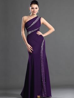 This Dress is fashionable for every occasion. the dress is made-to-order by professional tailors. You can choose from 50 colors, Regular sizes 2 to 16 and plus sizes 14w to 26W. Custom size is also available.. The product details: Color: Purple, Silhouette: Sheath, Neckline: One Shoulder, Waistline: Natural Waist, Length: Long, Primary Fabric: Chiffon Military Ball Dress, Beaded Bridesmaid Dress, One Shoulder Prom Dress, Long Cocktail Dress, Purple Bridesmaid Dresses, Chique Outfits, Satin Cocktail Dress, Perfect Prom Dress, Chiffon Prom Dress