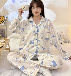 Kawaii Cinnamoroll Pajamas #N1762 
 Size:  
      M Length 62cm,Chest 106cm,pants length 92cm,hipline 98cm 
      L   Length 64cm,Chest 110cm,pants length 94cm,hipline 100cm 
       XL Length 66cm,Chest 114cm,pants length 96cm,hipline 104cm 
      XXL   Length 68cm,Chest 118cm,pants length 98cm,hipline 108cm 
 Material:C otton Cinnamoroll Pajamas, Kawaii Pajamas, Kawaii Cinnamoroll, Night Suit, Pants Length, Pajamas, Outfit Ideas, Pants, Quick Saves