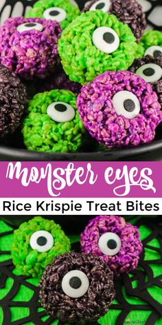 monster eye balls made with rice krispie bites