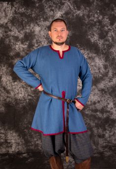 Viking Style Tunic For Larp, Viking Style Long Sleeve Medieval Dress For Festivals, Peasant Style Medieval Dress With Long Sleeves, Long Sleeve Medieval Dress For Larp, Traditional Long Sleeve Tops For Larp, Peasant Style Long Sleeve Linen Medieval Dress, Long Sleeve Medieval Dress With Historical Design, Viking Style Long Sleeve Medieval Dress For Larp, Viking Style Medieval Dress With Long Sleeves