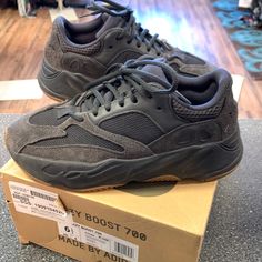 Excellent Condition, See Pics! Yeezy Black Shoes, Yeezy Boost 700 Utility Black, Yeezy 700 V3 Dark Glow, Yeezy 350 Slate, Yeezy Boost, Athletic Shoes, Women Shoes, Women Shopping, Black