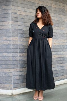 Black maxi dress Maxi dress for women Sundress Bohemian | Etsy Cotton Maxi Dress Designs, Womens Cotton Dress Pattern, Black Dress Simple Design, Cotton Gown For Women, One Piece Cotton Dress For Women, New Simple Dress Design, One Piece Designs For Women, Modern Frocks For Women, Simple Cotton Dress Pattern Indian