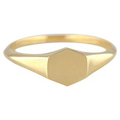 Pinky Signet Ring - 14K Gold Pinky Hexagon Signet Ring - Small Hexagonal Ring created by hands from ring to the stone shapes. Good ideas of dainty ring or stackable ring gift for her. This ring was made with quality materials and excellent handwork. I guarantee the quality assurance of my handwork and materials. It is vital for me that you are totally happy with your purchases. Please feel free to ask every question of the ring’s details. Ring Details: ◊ 14K Solid Gold ◊ Yellow Gold ◊ With hallm Classic Yellow Gold Hexagon Jewelry, Classic Hexagon Yellow Gold Jewelry, 14k Gold Octagon Signet Ring Gift, Classic Octagon Signet Ring As Promise Ring, Classic Octagon Signet Ring For Promises, Classic Octagon Signet Promise Ring, Octagon Signet Ring With Polished Finish As Gift, Octagon Yellow Gold Rings For Gift, Fine Jewelry Octagon Ring With Polished Finish