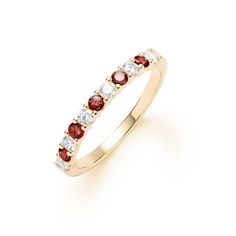 Luxury Diamond Birthstone Ring With Half Eternity, Classic Round Cut Half Eternity Birthstone Ring, Classic Half Eternity Round Cut Birthstone Ring, Ring Stacks, Garnet And Diamond Ring, Dress Ring, Half Eternity Ring, Dress Rings, 14k White Gold Ring