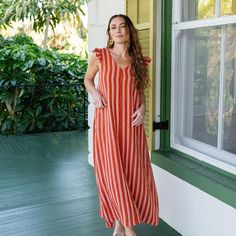 Sunshine Tienda® Hemingway Stripe Sofia Dress Pink Bridesmaid Dresses Summer, Summer Bridesmaid Dresses, Pink Bridesmaid Dresses, Breezy Dress, Swimwear Dress, Blue Bridesmaid Dresses, Blue Bridesmaids, Easter Dress, Swimwear Cover