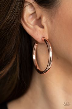 A thick rose gold bar curves into a classic hoop, creating a casual shimmer. Earring attaches to a standard post fitting. Hoop measures approximately 1 3/4" in diameter.

 Sold as one pair of hoop earrings. Paparazzi Jewelry Images, Rose Gold Bar, Rose Gold Hoop Earrings, Paparazzi Accessories, Paparazzi Jewelry, Gold Bar, Gold Hoops, Rose Gold Earrings, Gold Hoop