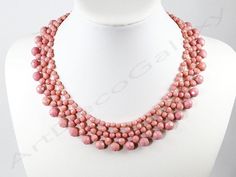 Vintage Pink Glass Bib Necklace, circa 1950, made of multifaceted and graduated beads intricately stranded. In very good condition.The shipping cost is for Standard Registered Mail. Please contact us to combine shipping or to request Express shipping. For all Countries not figured in the shipping list please contact us for a quote and shipping details.We will consider offers and we will gladly send you additional information or pictures.Thank you for visiting ArtDecoGalaxy home of International Evening Beaded Necklaces With Polished Round Beads, Polished Beads Necklace For Evening, Evening Necklace With Polished Beads, Vintage Multi-strand Gemstone Beads Necklace, Vintage Multi-strand Gemstone Bead Necklaces, Beaded Necklace With Round Beads For Evening, Evening Single Strand Beaded Necklaces With Round Beads, Single Strand Necklace With Round Beads For Evening, Evening Single Strand Necklace With Round Beads