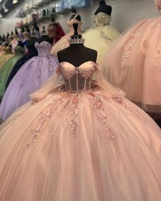 Light Pink Quince Dresses, Rose Gold Quinceanera Dresses, Long Sleeve Quinceanera Dresses, Ball Gown Sweet 16, Floral Ball Gown