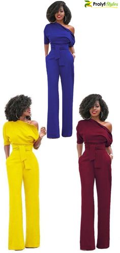 One shoulder jumpsuit, blue jumpsuit, yellow jumpsuit, burgundy jumpsuit, elegant jumpsuit, casual jumpsuit #womensfashion #womenswear #jumpsuit Chic Solid Color Overalls Jumpsuit, Party Jumpsuits And Rompers In Solid Color, Party Solid Color Overall Jumpsuits And Rompers, Party Overall Jumpsuits And Rompers In Solid Color, Solid Color Evening Jumpsuits And Rompers, Party Overalls And Jumpsuits In Solid Color, Solid Color Party Overalls, Chic Overalls With Solid Color, Elegant Stretch Jumpsuits And Rompers In Solid Color