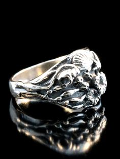 You just might be able to hear the ocean when you wear this detailed solid sterling silver Tide Pool Ring. Seaweed flows gracefully along the band and a sand dollar is washed up at the edge of the wave. Tiny sea shells and three anemones add to the magic of this ring. We have many ring sizes immediately available. We will contact you to let you know if we have your chosen ring size in stock or when to expect shipment. All Marty Magic Rings are packaged in a beautiful box, embossed with the gold Ocean-inspired Sterling Silver Rings, Pool Ring, Seashell Ring, Starfish Ring, Ocean Ring, Starfish Jewelry, Tide Pool, Seashell Jewelry, Tide Pools