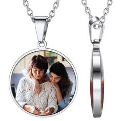 PRICES MAY VARY. 💓How to Custom It?💓- Click the 'Customize Now' button - 'Add an image' on front surface-then 'Add Text' on back surface. ♥Photo Necklace - Made of 316L Stainless steel, waterproof, rustproof, lead-free, and nickel free; polished surface smooth surface make sure fit your comfortablely, won't scratch your skin. All our picture pendants are covered with one layer of protective film to prevent the image from moisture, peeling and fading. ♥Pendant Dimension- 1.51inchx1.04inch /38.5 Father's Day Medallion Jewelry Gift, Stainless Steel Circle Jewelry For Gifts, Circular Stainless Steel Jewelry Gift, Round Locket Jewelry As A Gift, Father's Day Gift Round Pendant Necklace, Locket Necklaces As Gift, Stainless Steel Round Pendant Necklace For Father's Day, Round Locket Necklaces As Gifts, White Gold Circle Necklace For Gift