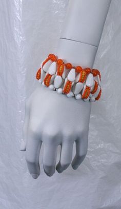 Miriam Haskell Coral and Milk Glass Bracelet 4 Vintage White Hand-strung Jewelry, Unique White Bracelets With Large Beads, Unique White Bracelet With Large Beads, Retro White Beaded Jewelry, Retro Adjustable White Jewelry, Vintage White Round Beads Bracelets, Vintage White Bracelets With Round Beads, Vintage White Round Beaded Bracelets, Vintage White Beaded Bracelet