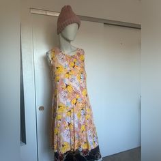 Sleeveless Floral Multicolor Size Xxl Dresses Style, Pajama Shirt, Floral Sleeveless, Fit N Flare Dress, Rain And Snow Boots, Yellow Blue, Fit & Flare, Flare Dress, Women's Style